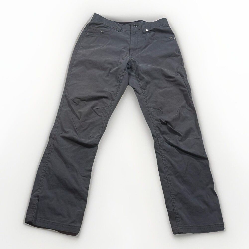 Eddie Bauer First Ascent Pants Men’s 30x30 Gray Hiking Stretch Kick Patch Hem